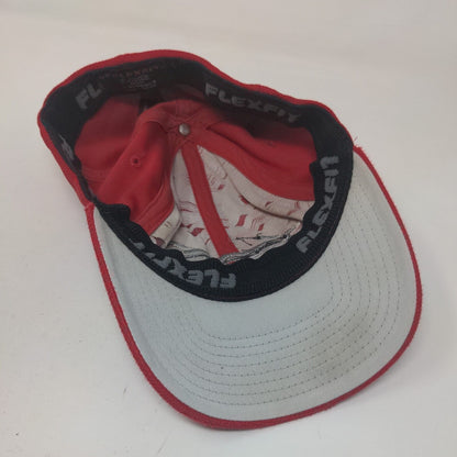 Hook & Hunt Fitted Hat Red One Size Embroidered Flexfit Yupoong