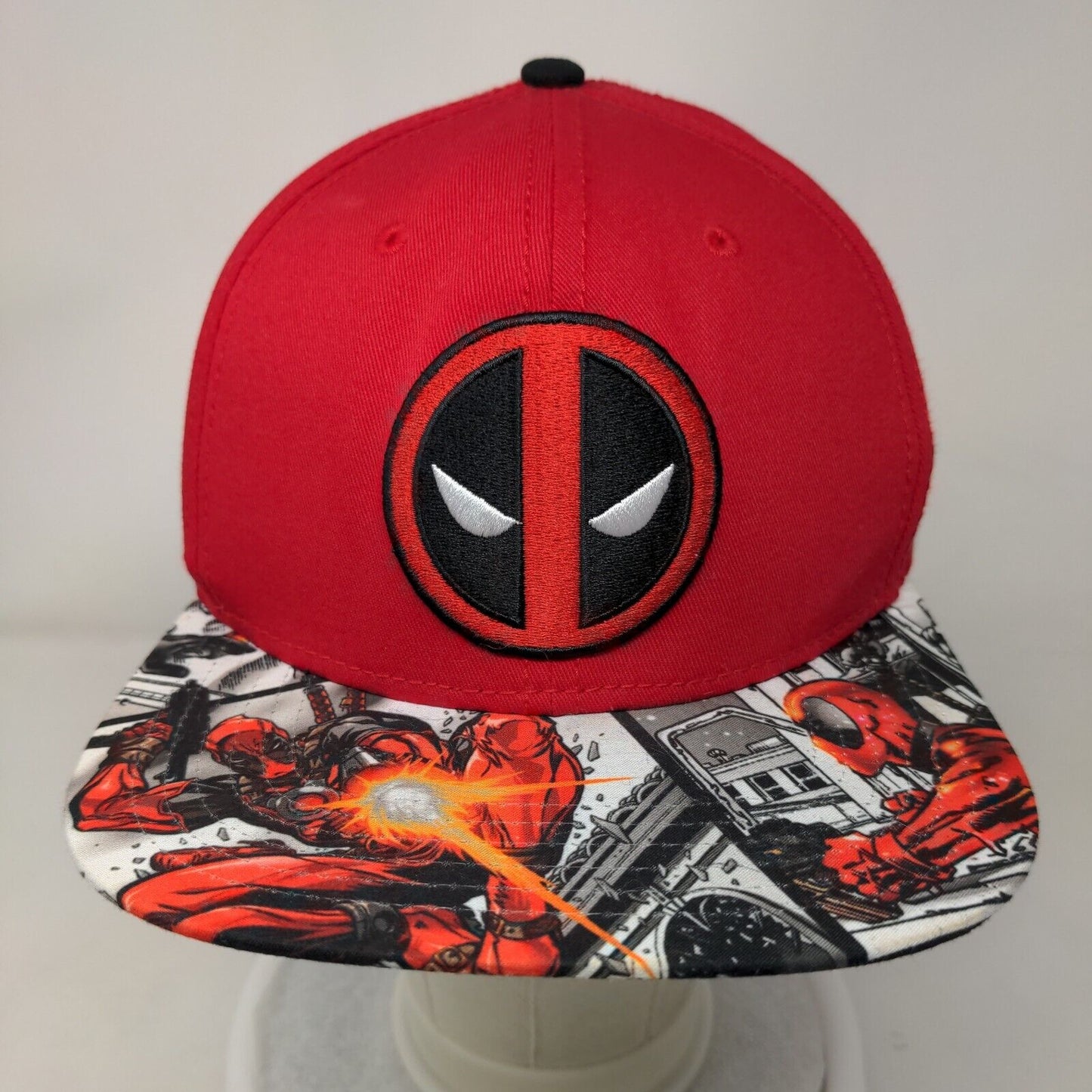 Deadpool Snapback Hat Red OSFM Embroidered Adjustable Marvel 6 Panel