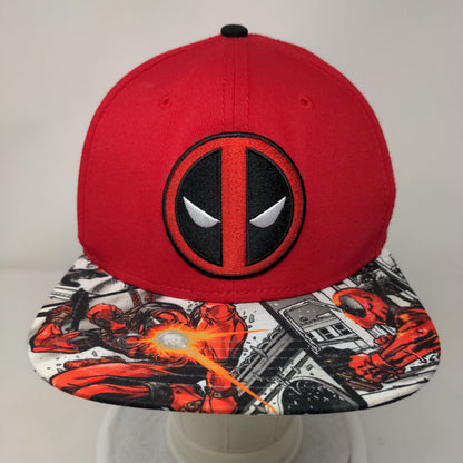 Deadpool Snapback Hat Red OSFM Embroidered Adjustable Marvel 6 Panel