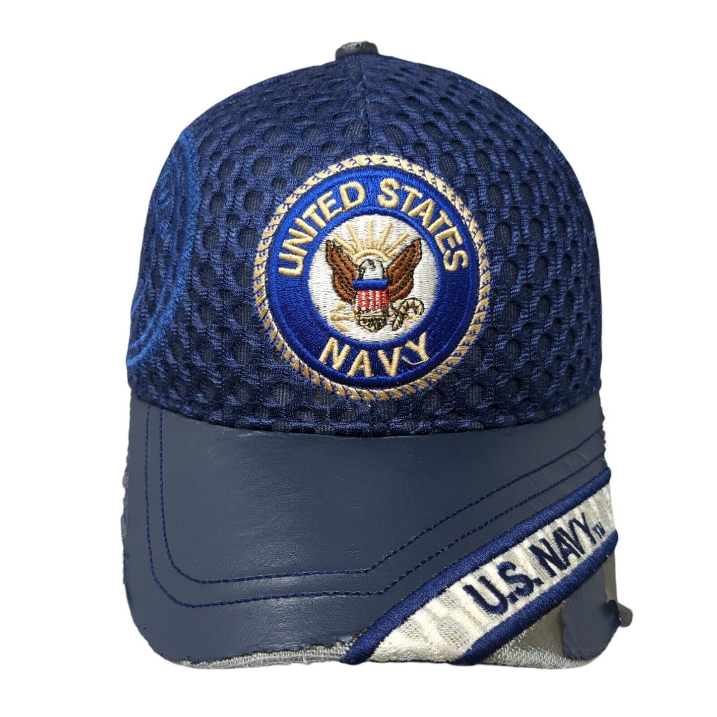 United States Navy Strapback Hat Blue One Size Adjustable Embroidered