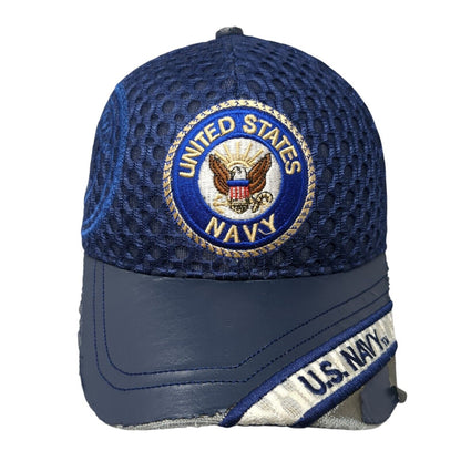 United States Navy Strapback Hat Blue One Size Adjustable Embroidered