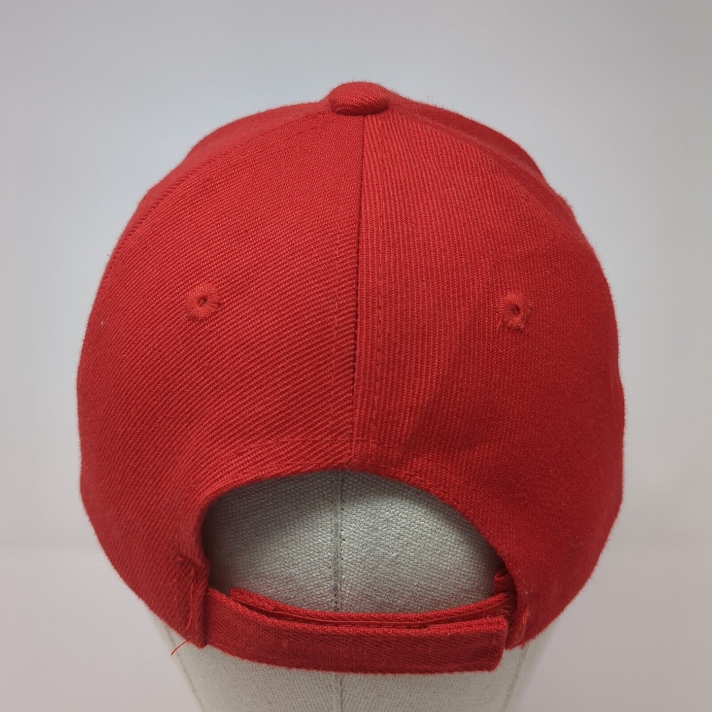 Unbranded Strapback Hat Solid Red One Size Adjustable Blank 6 Panel