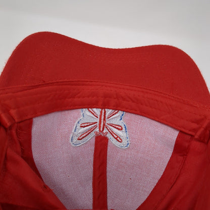 Butterfly USA Strapback Hat Red One Size Adjustable Solid Embroidered
