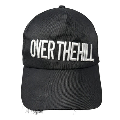 Over The Hill Strapback Hat Black One Size Adjustable Embroidered