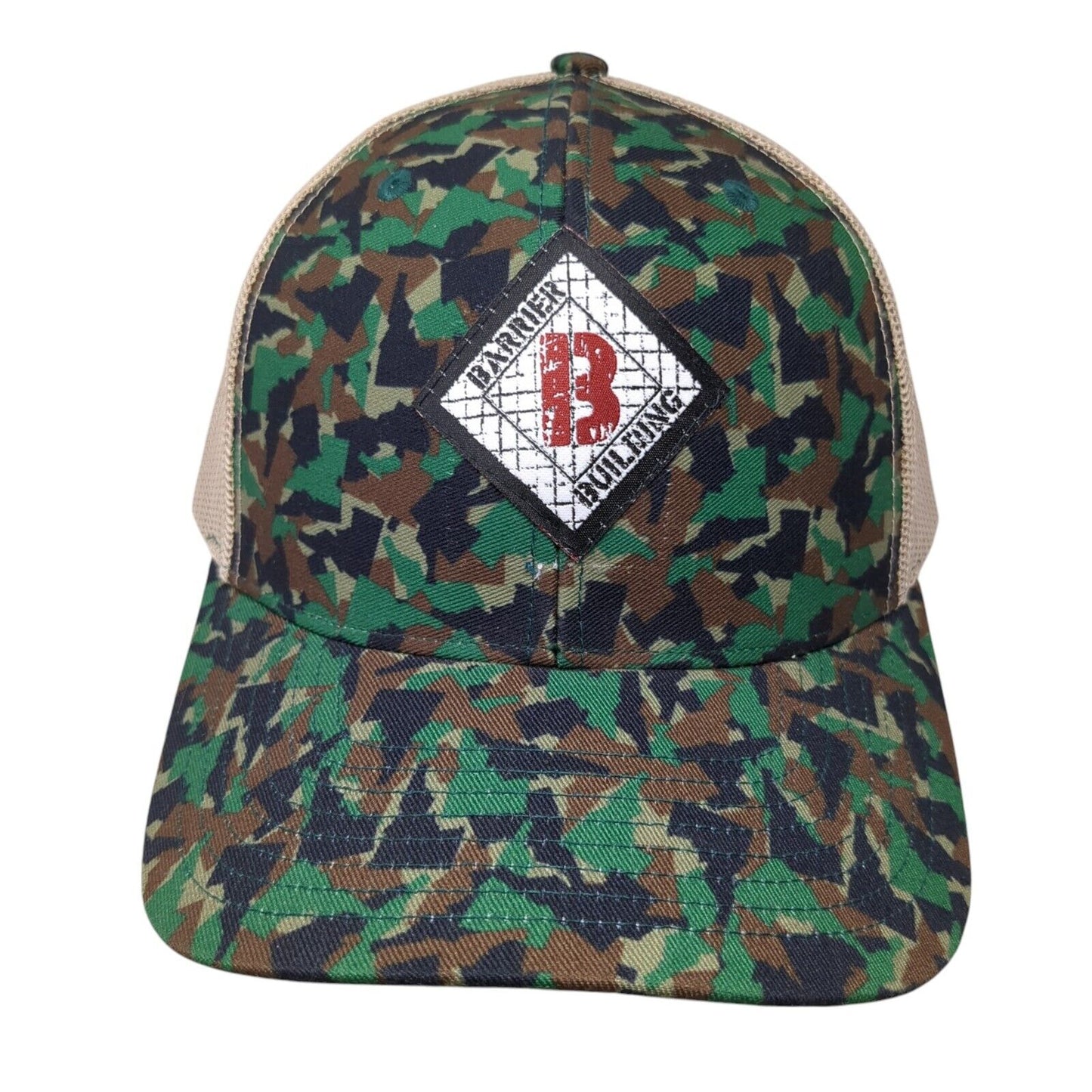 Barrier Building Snapback Trucker Hat Camouflage OS Adjustable Mesh Pride Camo