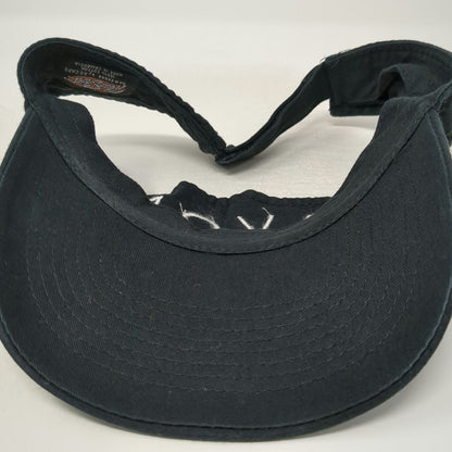 KC Caps Avon Brand Visor Black One Size Cotton Strapback Hat Logo Embroidery