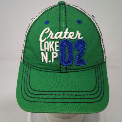 Hat Graphix 360 Trucker Hat Green White Blue OSFM Crater Lake NP Mesh Snapback