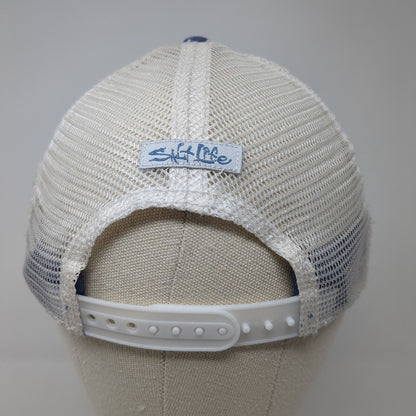 Salt Life Snapback Mesh Back Trucker Hat Blue One Size Livin' Salty
