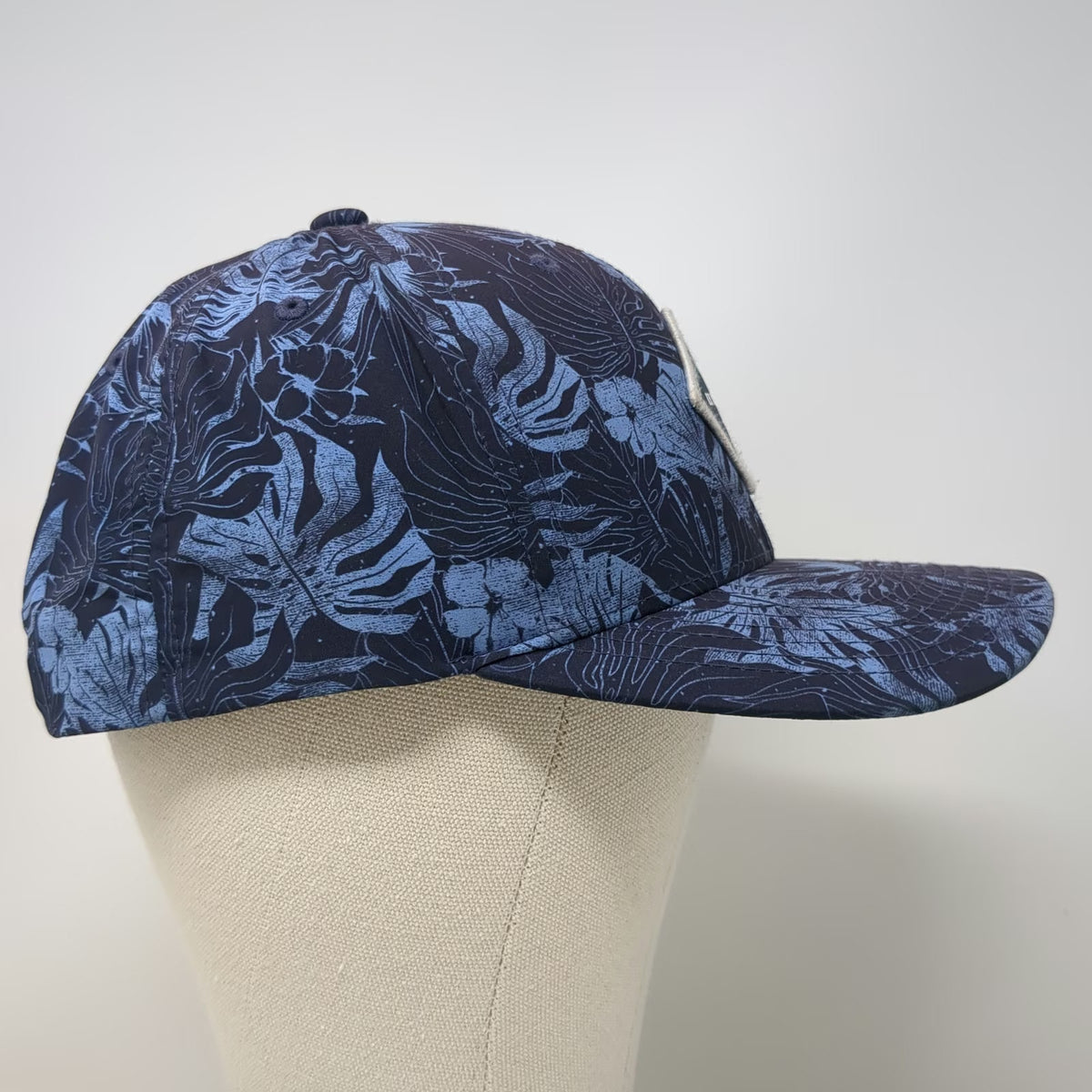 Travis Mathew Snapback Blue One Size Hat Ka'anapali Maui Floral Monstera Print