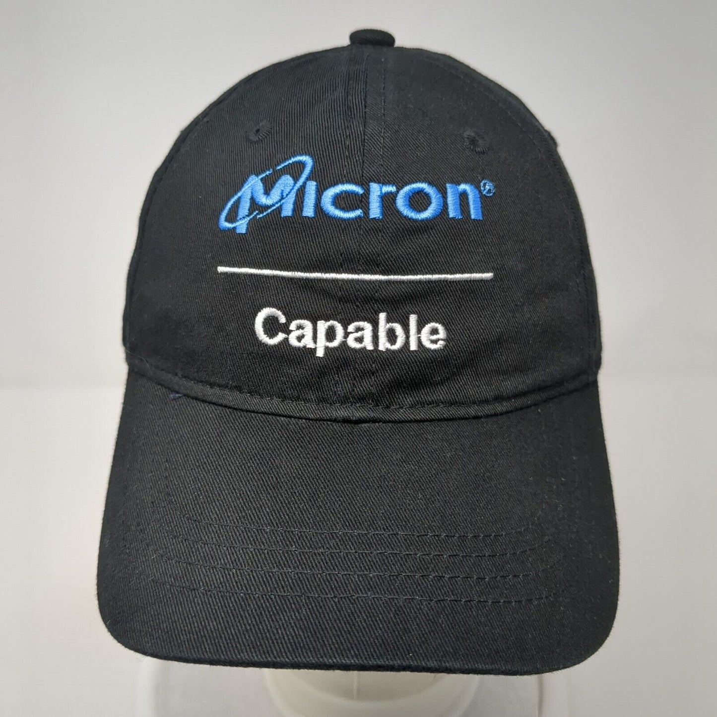 Micron Capable Adult Slideback Hat Black OS Adjustable Embroidered Outdoor Cap