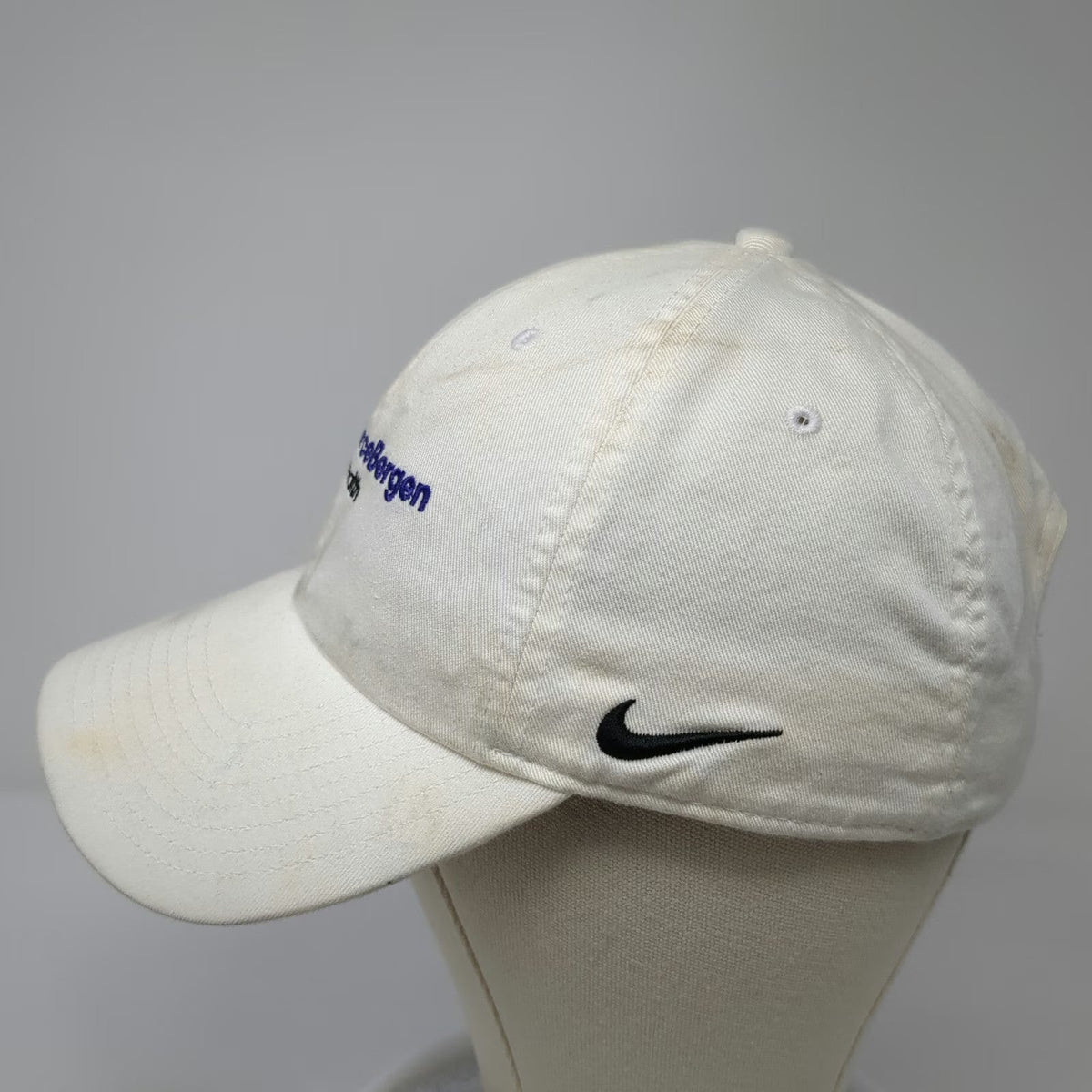 Nike Baseball Cap White One Size AmerisourceBergen MWI Animal Health Swoosh Hat