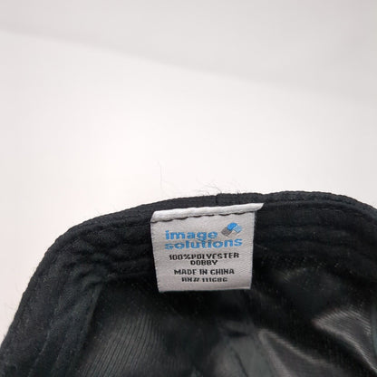 Image Solutions Strapback Hat Black One Size Adjustable Embroidered Logo