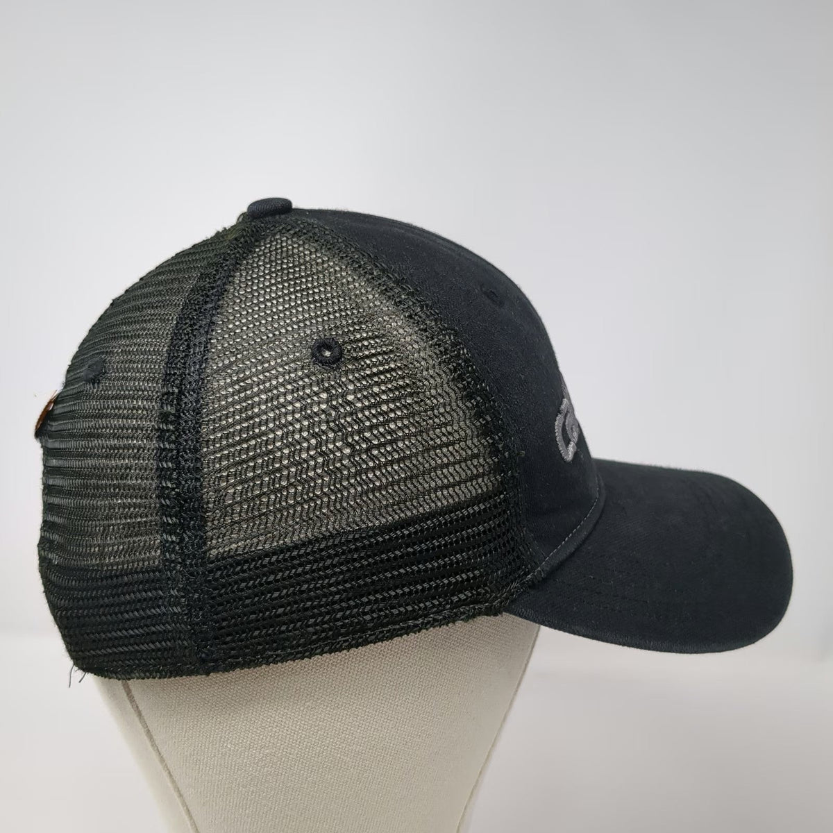 Carhartt Trucker Hat Black One Size Mesh Snapback Logo Workwear Adjustable Hat