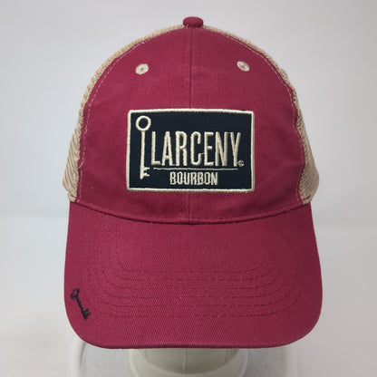 Larceny Bourbon Snapback Trucker Hat Red One Size Mesh Back 14 West
