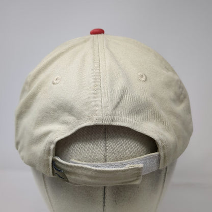 Pacific Headwear Baseball Cap Beige Red One Size Canaan Country Club Golf Hat