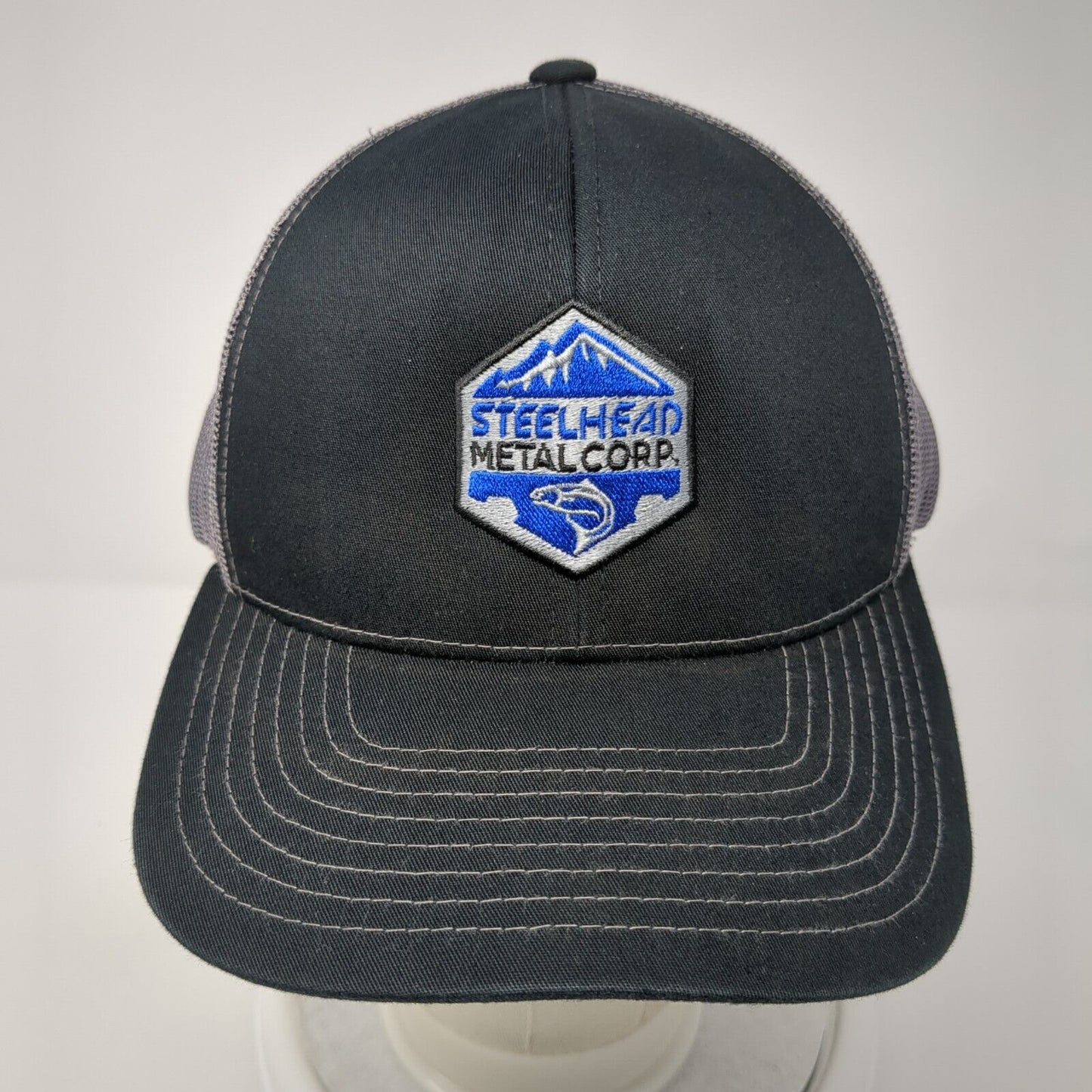 Steelhead Metal Corp. Snapback Trucker Hat Black One Size Mesh Back