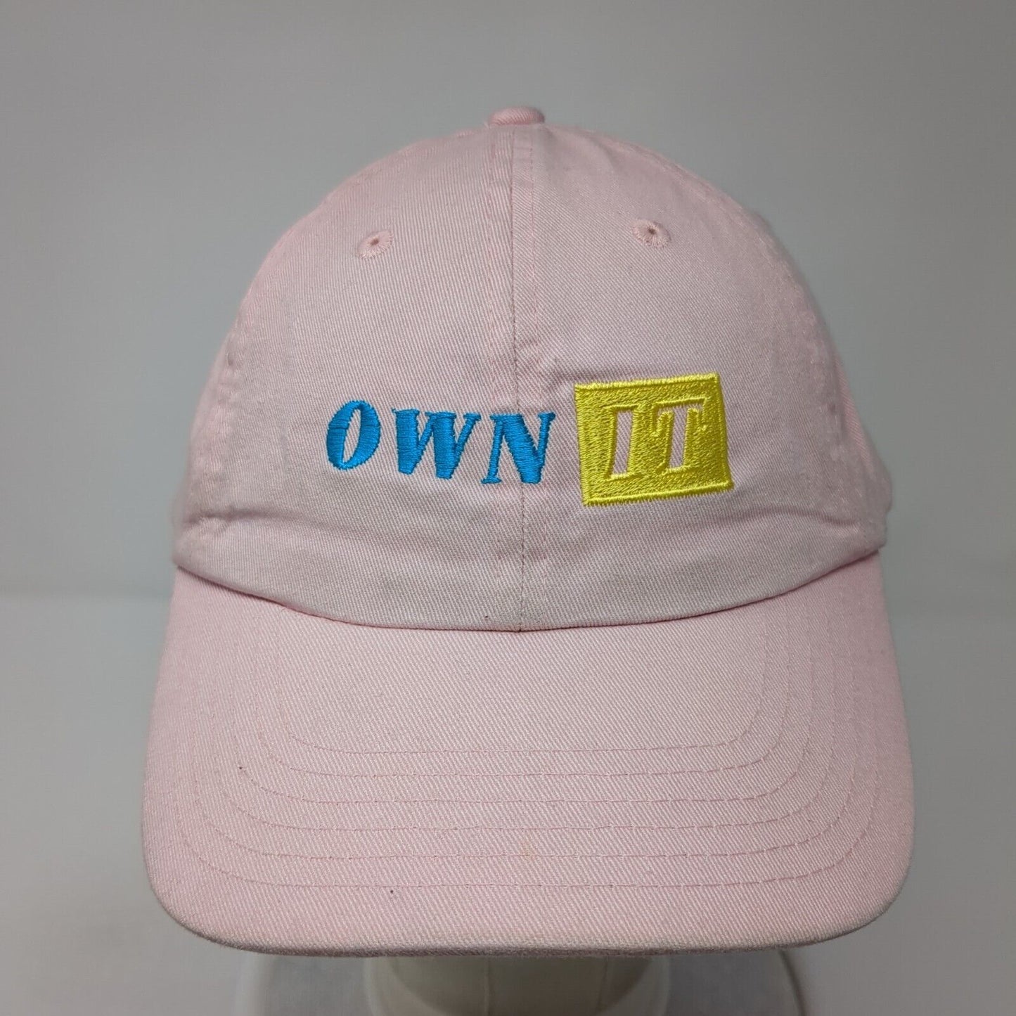 Own It Slideback Hat Pink One Size Adjustable Embroidered 6 Panel Cotton