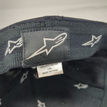 Alpinestars Baseball Cap Black XL Fitted Tonal Logo Stretch Fit Motorsports Hat