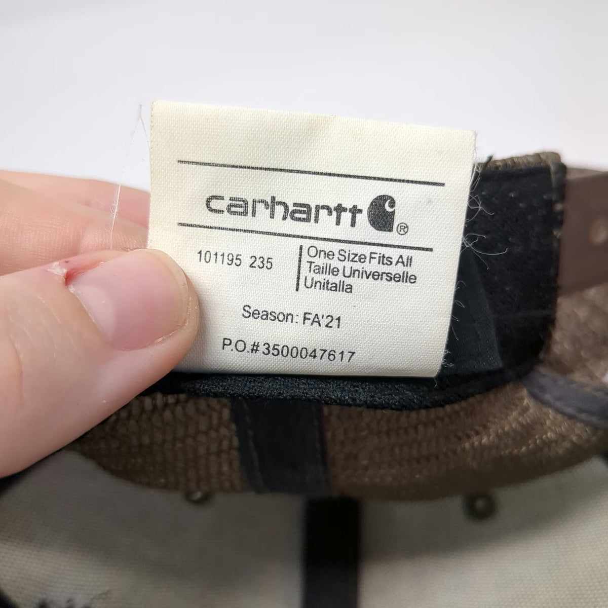 Carhartt Trucker Hat Brown One Size Mesh Back Snapback Logo Curved Brim Hat