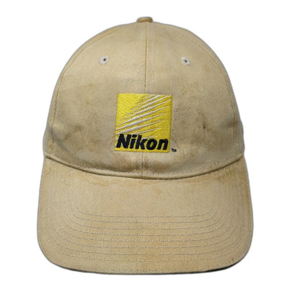 Nikon Baseball Cap Beige One Size Slideback Embroidered Logo Sport Optics Hat