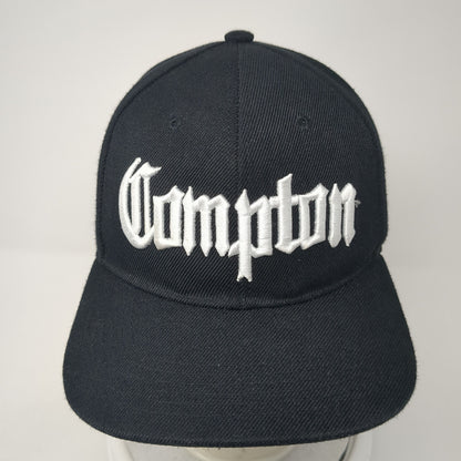 Compton Spell Out Snapback Hat Black One Size Adjustable Embroidered