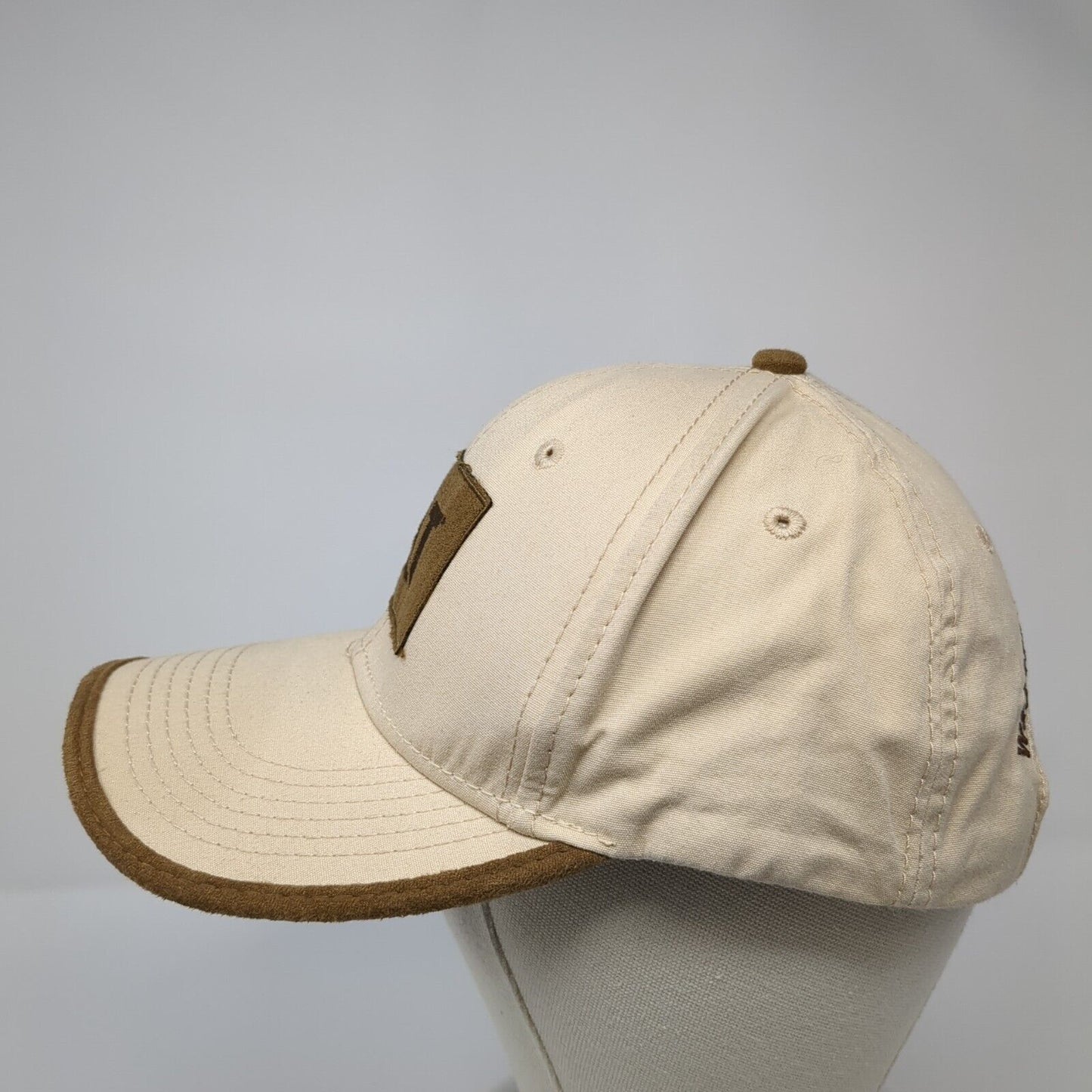 CAT Western State Equipment Strapback Hat Tan OS Adjustable Embroidered Cotton
