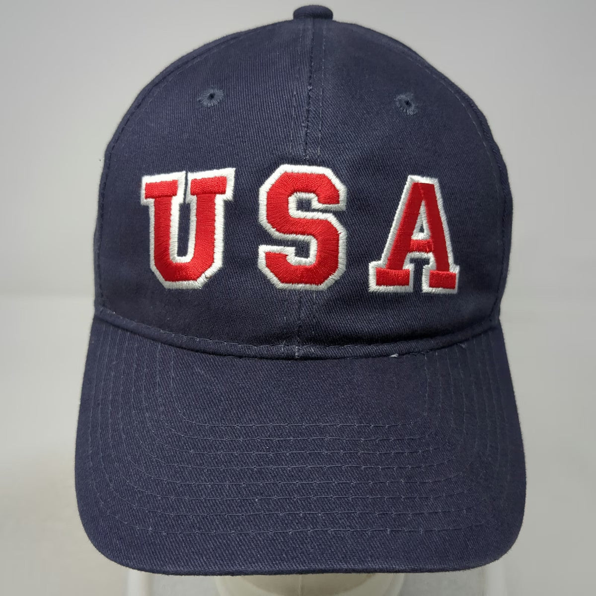 Blue Baseball Cap One Size USA Shooting Hat American Flag Red White Embroidered