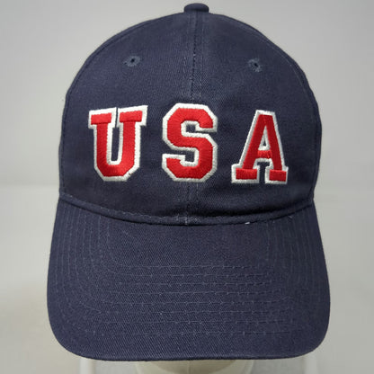 Blue Baseball Cap One Size USA Shooting Hat American Flag Red White Embroidered