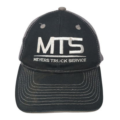 MTS Meyers Truck Service Trucker Hat Black OS Adjustable Mesh Back Outdoor Cap