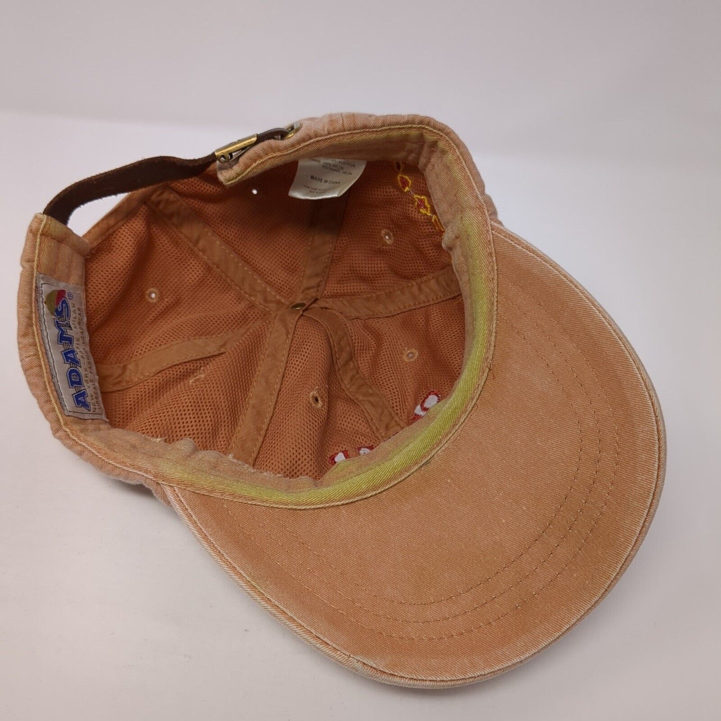 Older Than Dirt Slideback Hat Orange One Size Adjustable Leather Strap