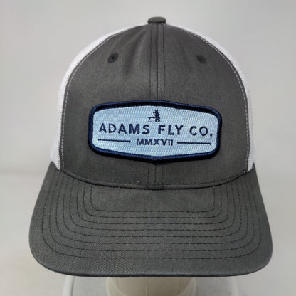 Adams Fly Co. MMXVII Snapback Mesh Back Trucker Hat Gray Colorblock