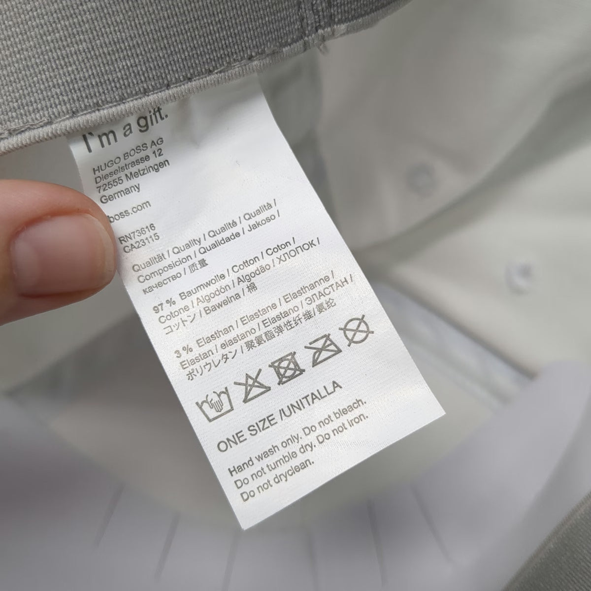 Hugo Boss Baseball Cap White One Size Tonal Logo Embroidery Stretch Fit Hat