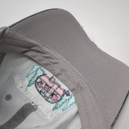 Glamping Hair Don't Care Trucker Hat Gray One Size Adjustable Distressed Katydid