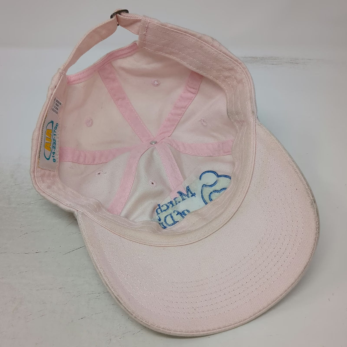 AIA March of Dimes Charity Logo Baseball Cap Pink One Size Slideback Cotton hat