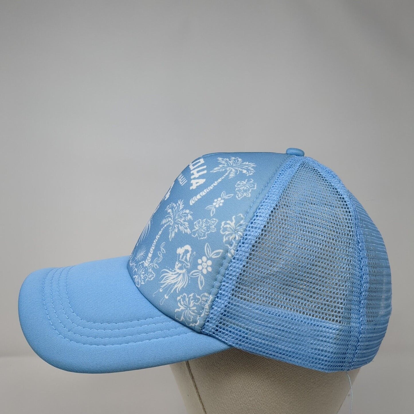 Kaialoha Supply Maui Snapback Trucker Hat Blue One Size Adjustable Mesh Back