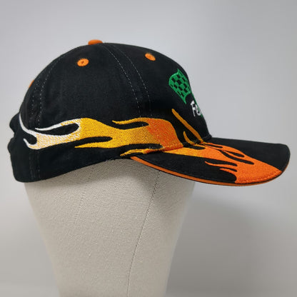 Otto Baseball Cap Black One Size Flame Embroidery Checkered Flags Racing Hat