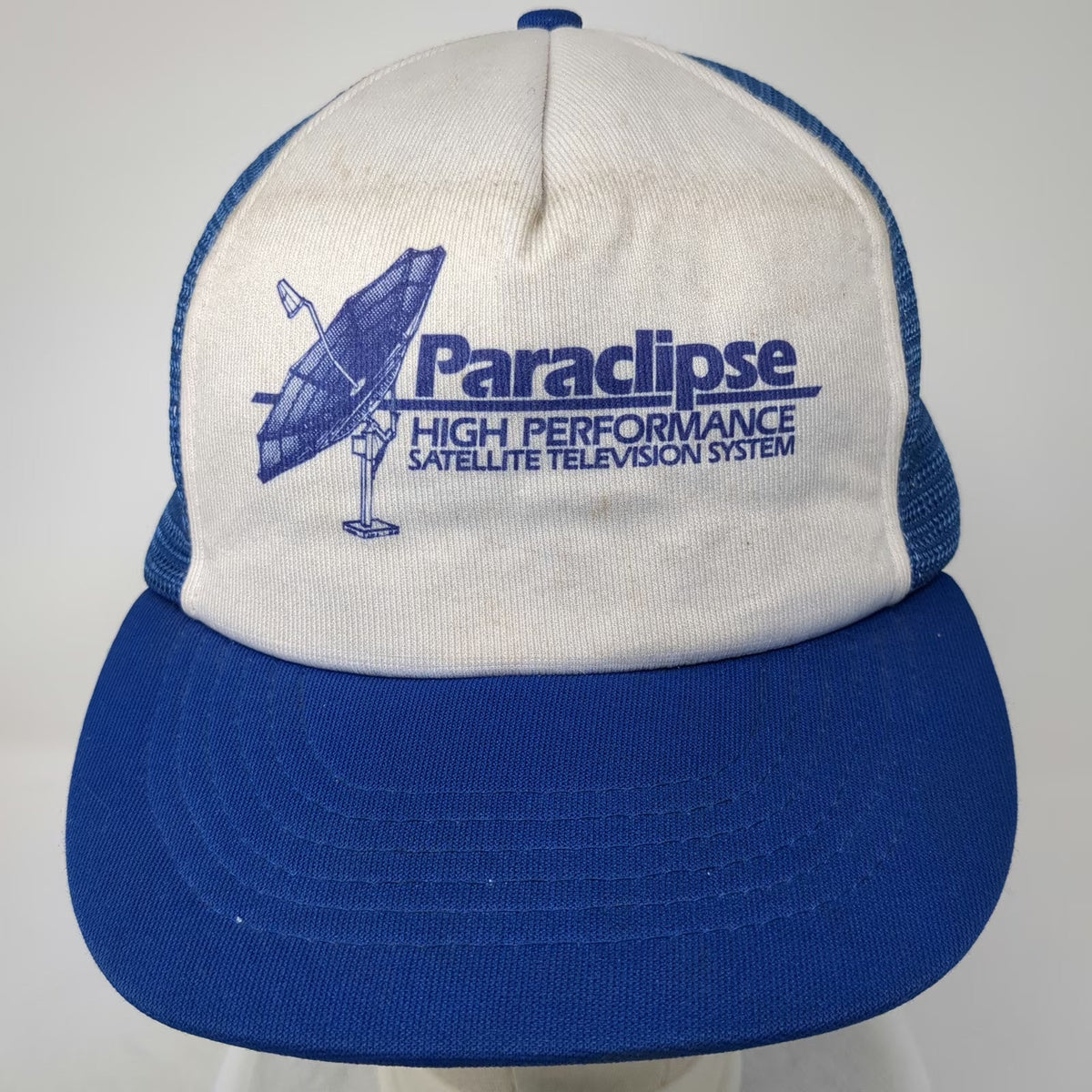 Kap.II Trucker Hat Blue One Size Paraclipse Satellite TV System Mesh Snapback