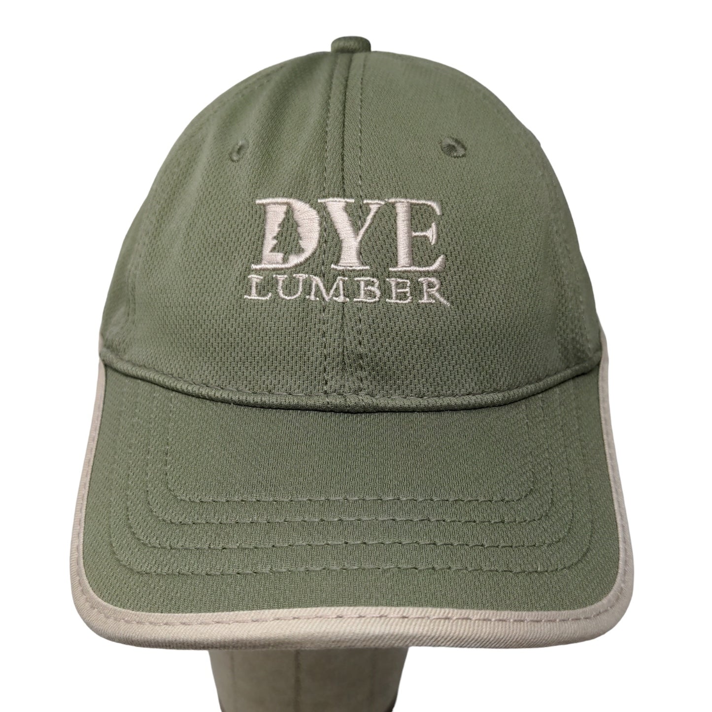 DYE Lumber Men's Slideback Hat Green Beige Adjustable Embroidered Logo