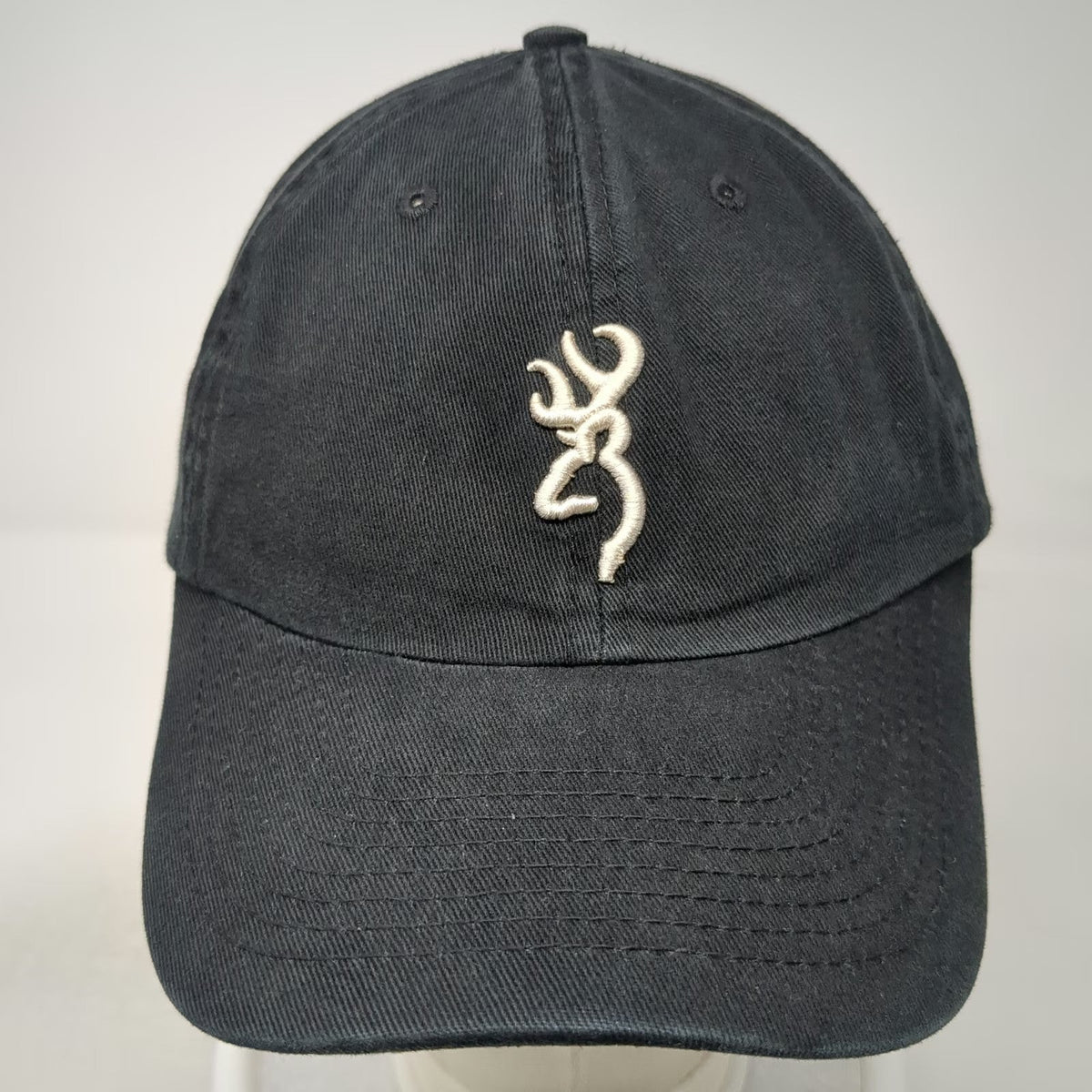 Browning Baseball Cap Black One Size Buckmark Logo Cotton Strapback Hunting Hat