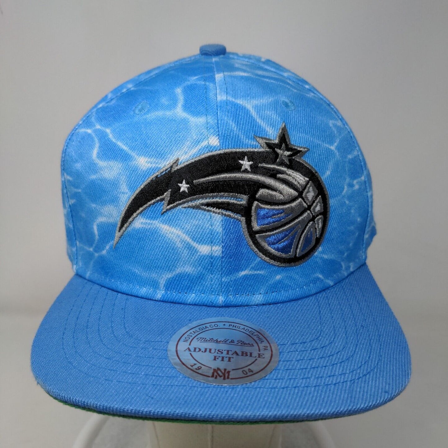 Mitchell & Ness Men's Fitted Hat Blue Orlando Magic NBA Hardwood Classics Logo