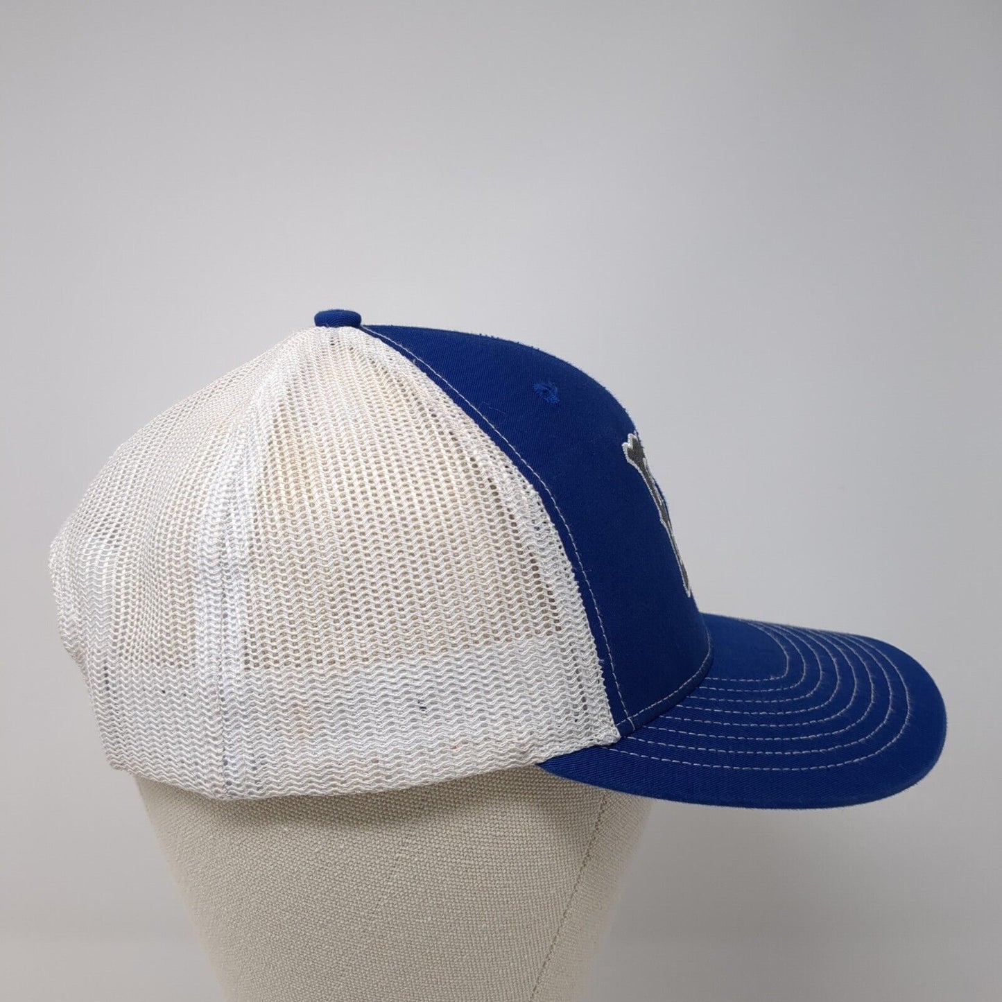 EB Snapback Trucker Hat Blue OS Adjustable Embroidered Mesh Back Richardson