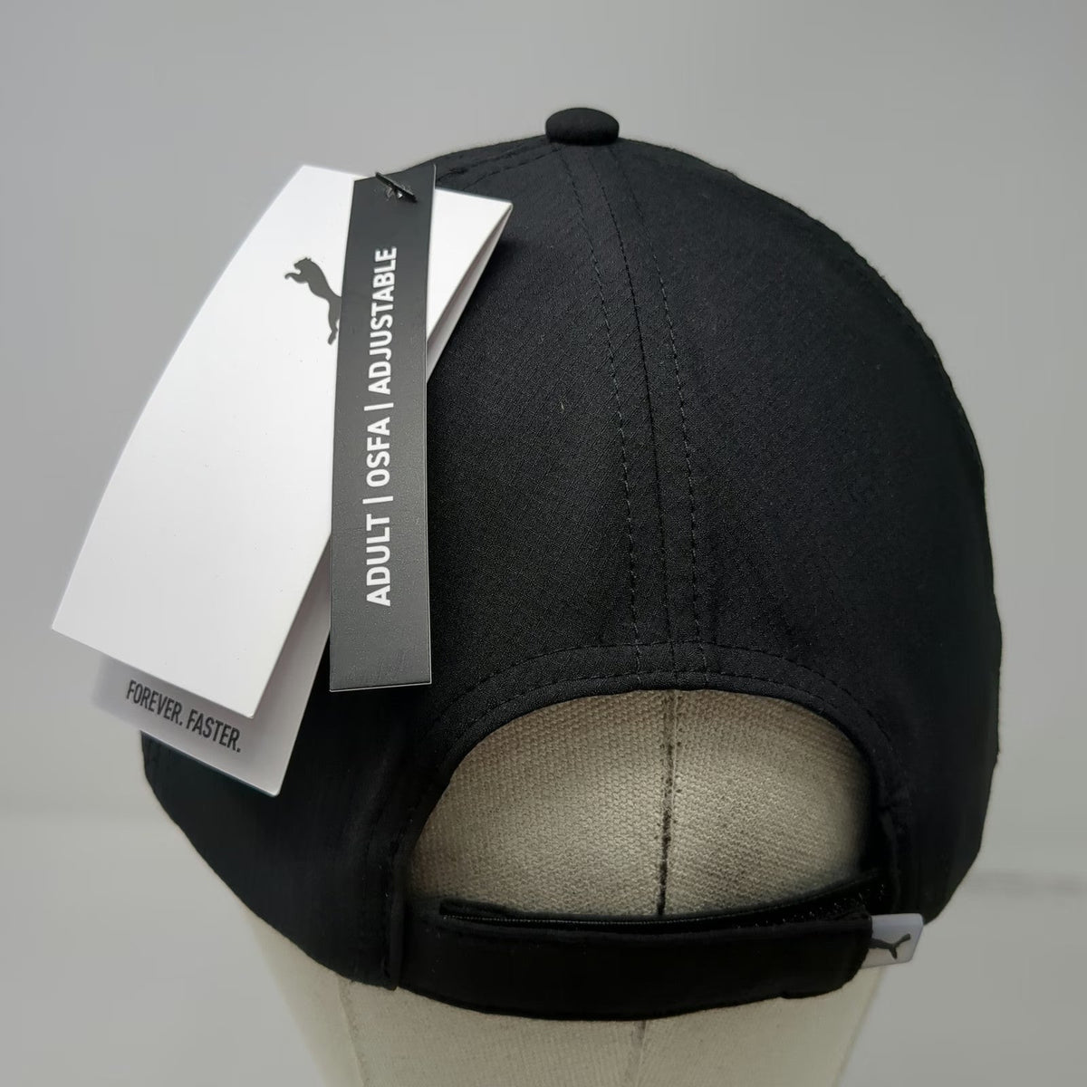 Puma 5 Panel Black One Size Strapback Perforated Mesh Performance Athletic Hat