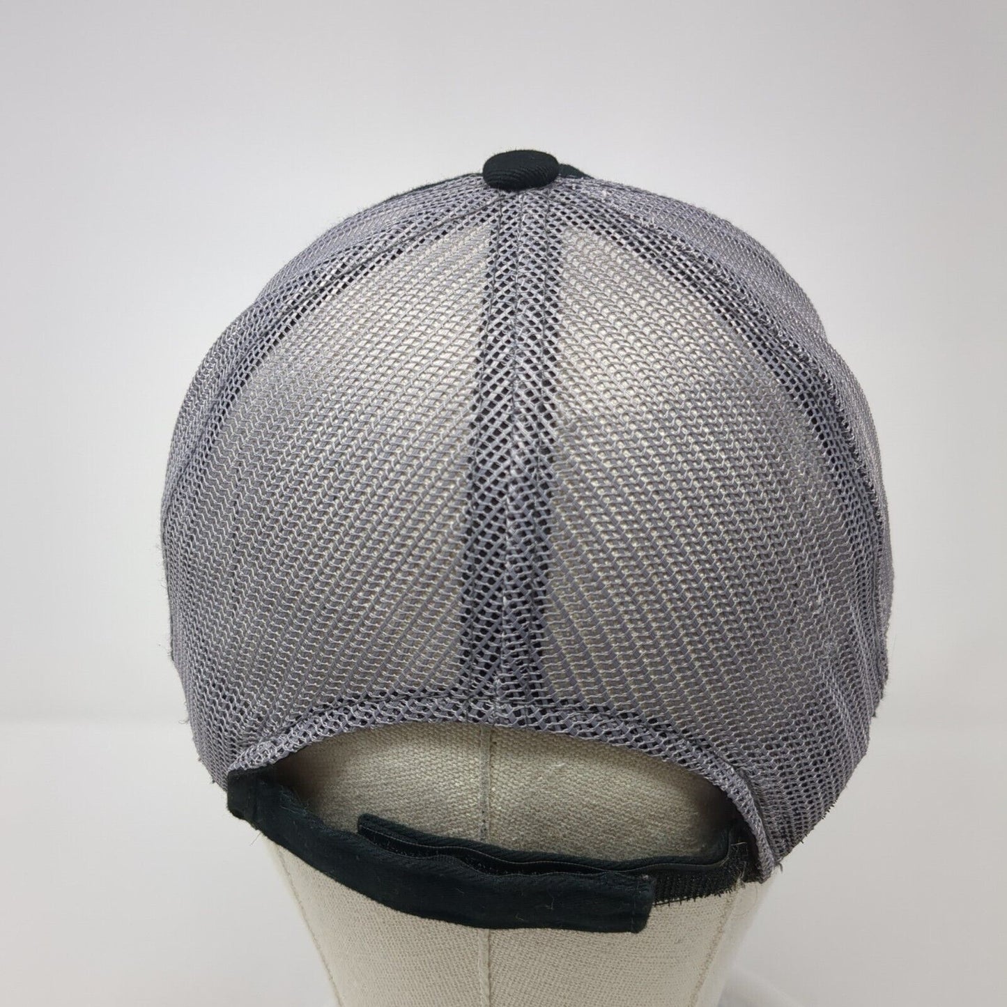 IntelliGen Strapback Trucker Hat Black One Size Adjustable Mesh Back Outdoor Cap