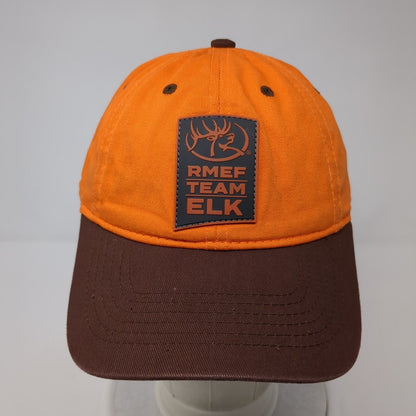 RMEF Team Elk Patch Strapback Hat Orange One Size Adjustable Rymaco