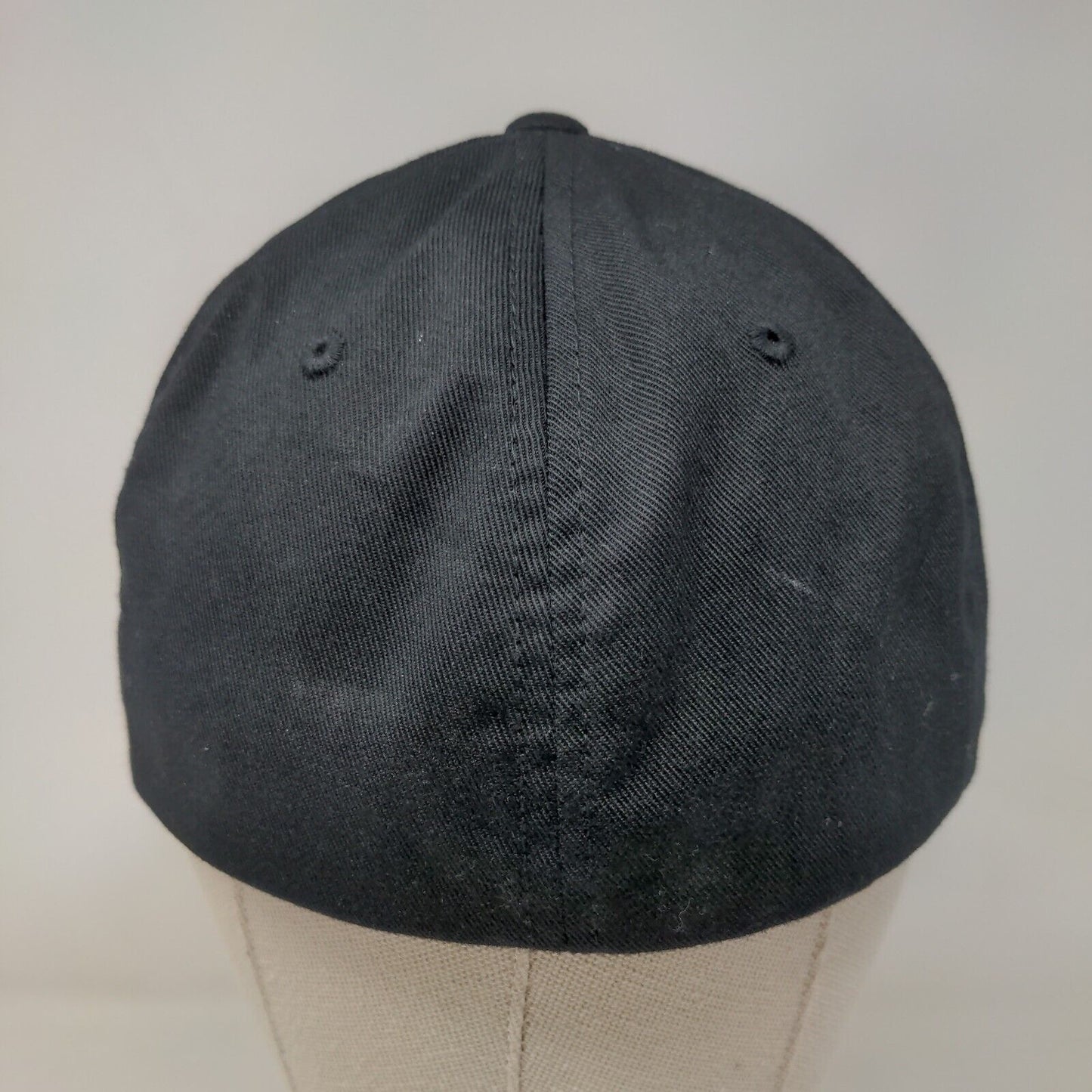 DA Triangle Fitted Hat Black L/XL Embroidered Logo Flexfit Yupoong