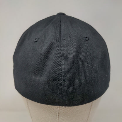 DA Triangle Fitted Hat Black L/XL Embroidered Logo Flexfit Yupoong