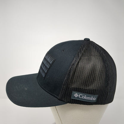 American Trees Flag Unisex Fitted Trucker Hat Black L/XL Mesh Back Columbia