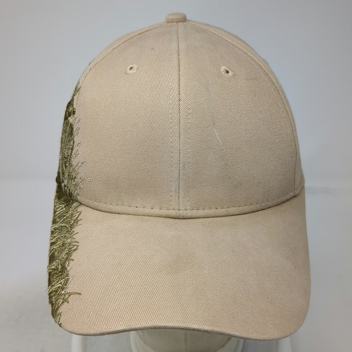 Dri Duck Baseball Cap Beige One Size Elk Wildlife Side Wrap Embroidery Hat