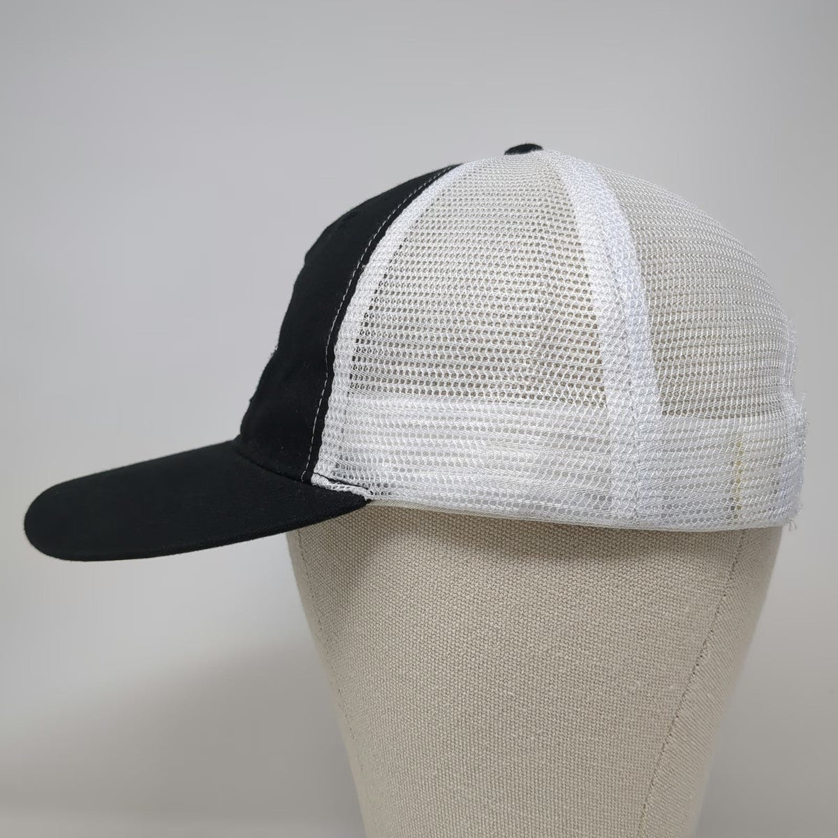 Cap America Trucker Hat Black One Size Crooked 8 Logo Mesh Snapback Structured