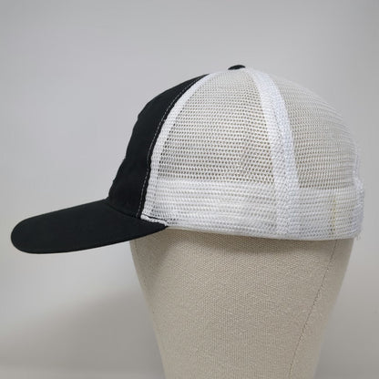 Cap America Trucker Hat Black One Size Crooked 8 Logo Mesh Snapback Structured